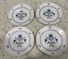 Vtg Noritake Progression BLUE HAVEN 9004 Set of 4 Salad Plates Stoneware