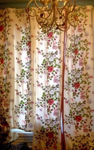 Tissus anciens rideau - , vintage