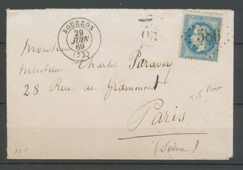 1869 lettre gros chiffre - 1869,