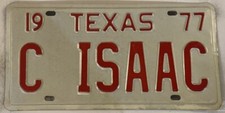Vanity C ISAAC license plate Izaac Isaak Issac Zak Izak Izaak Izac Itzhak Itzak