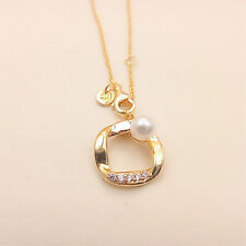 & Cultured Pearl Collier Necklace PANDORA Gold Pavé Circle