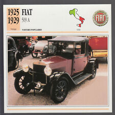 1925-1929 Fiat 509 A Italian Car Photo Spec Sheet French Card 1926 1927 1928