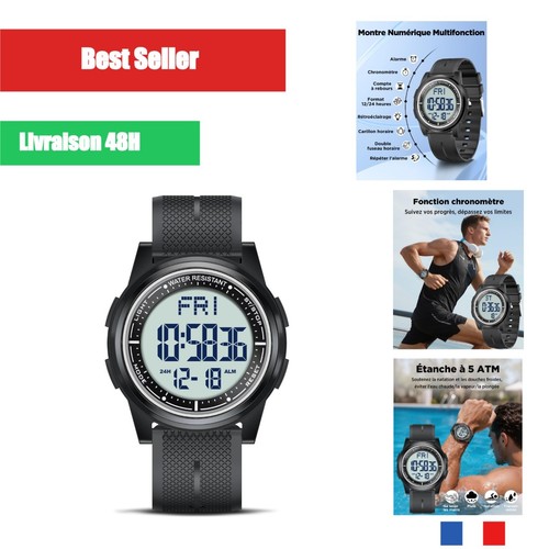 Montre digitale étanche - montre,