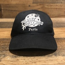 Vintage Planet Hollywood Hat Strapback Dad Cap Mens Black White Paris Casual