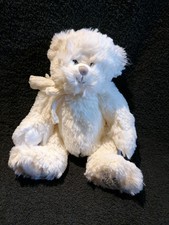 Doudou  peluche ours blanc écharpe Bukowski Etat neuf