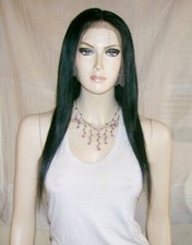 Full Lace Wig 100% indian Remy Human Hair  18" Straight #1 Perruque glueless