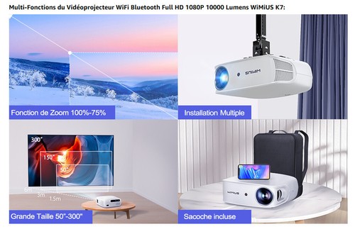Vidéoprojecteur wifi - vidéoprojecteur, 5g