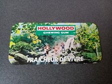 80'S SMALL METAL ADVERTISING PLATE PLV HOLLYWOOD CHEWING GUM 18CM X 8.5CM