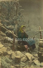 LA FILLE DU BUCHERON circa 1890 colored CDV