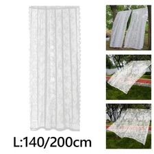 Rideau en dentelle pour fenêtre, Voile, panneau à fleurs de campagne, filet à