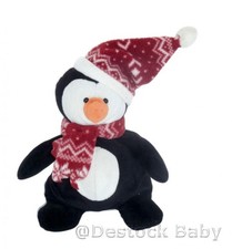 Doudou peluche Pingouin noir