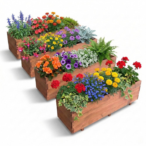 Ivoq jardinières bois lot - jardinières, en
