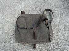 1880 1914 Ancienne Musette Vaguemestre en Toile Cirée Noire Piou Piou