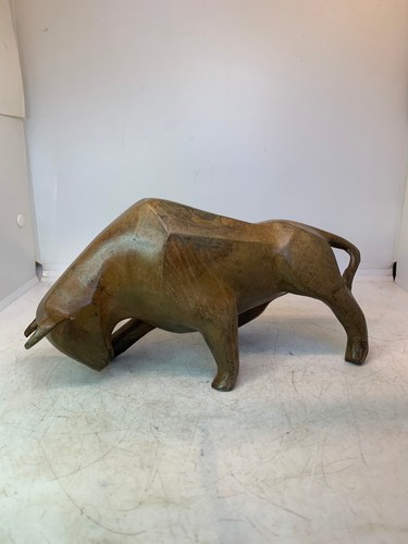 Taureau cubique bronze - taureau, en