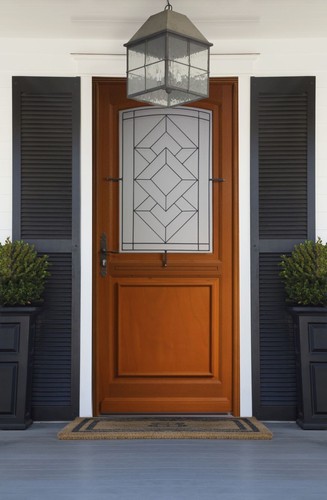 Porte entrée bois - porte, vitrée