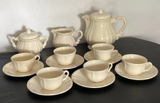 DIGOIN SARREGUEMINES IVORY EARTHENWARE COFFEE OR CHOCOLATE SET