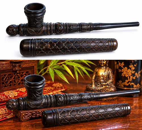 Pipe vintage sculptée - vintage, bois