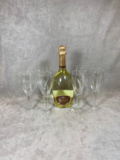Lot of 6 Vintage Champagne Ruinart Reims Glass Flutes