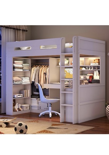 Lit mezzanine enfant bois
