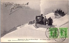 SWITZERLAND VAUD - glion naye railway, the snow hunt