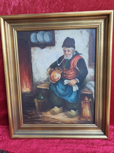 Ancien tableau peint - tableau, à