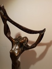 D.H. CHIPARUS ART DECO LADY DANCER BRONZE STATUE 1940'S VERY GOOD CONDITION