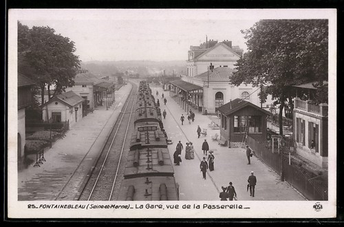 Cpa fontainebleau gare - fontainebleau,, la