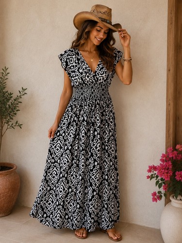 Robe longue bohème imprimé