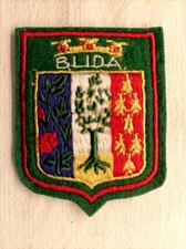 Écusson BLIDA Algérie en feutrine brodée - hauteur 6,3 cm