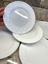 6 EUC Bernardaud Louvre Limoges France 6.75” Waves Dessert Plate Crisp White