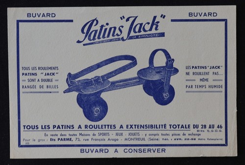 Buvard patin roulette jack - à,