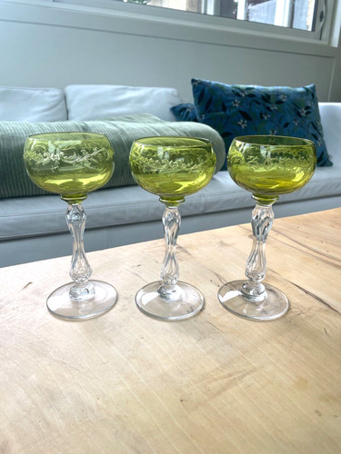 Ancien verre vin cristal - ancien, en