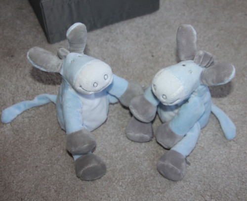 Doudou noukies ane bleu gris - noukies,