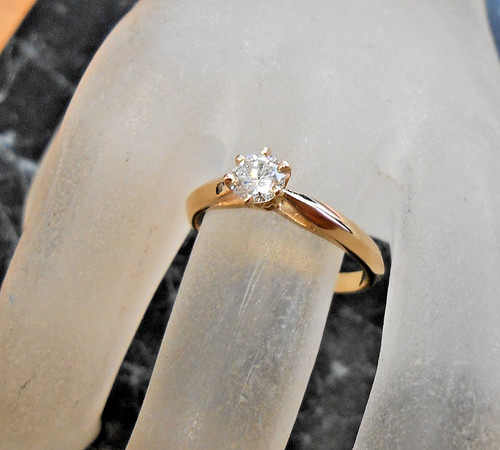 Bague solitaire jaune - bague,