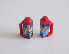 PLAYMOBIL (R1109) TRADE - Lot of 2 Liquid Red Dishwasher Cans