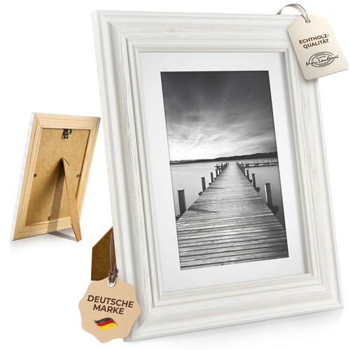 Cadre photo bois collage blanc