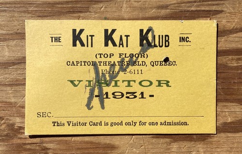 1931 vintage visitor card - visitor,