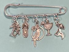 Kilt Pin Visor Purse Brooch Margaritaville Parrot Head Flip Flop Buffet charms 5