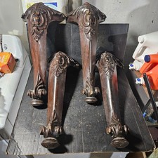 Set of 4 , 23" Tall Antique Ornate Carved Wood Piano Melodeon Table Legs
