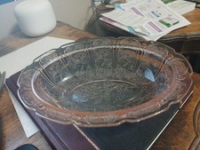 Jeannette Cherry Blossom Pink Depression Glass Oval Serving Bowl 9” - Gorgeous