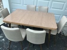  Vintage 1960 1970 Mid Century Modern Retro Formica Dining Kitchen bronze Table 