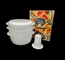Tupperware Vintage Microwave Stack Cooking System + Baking Cone & Recipe Book