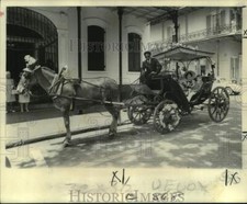 1973 Press Photo Germaine Cazenave Wells and grandson Arnaud Milner in Parade
