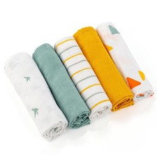 LaLoona – Langes Coton Bébé – Lot de 5 Lange Bebe 70x70 cm – Ultra Doux – Lav...