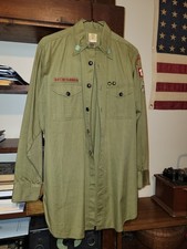 Antique 1930s Boy Scout BSA Scoutmaster Shirt w Original Buttons and Pins