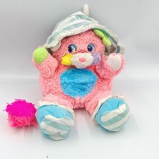 Peluche Popples rose pyjama rayé bleu 1986 - 11844