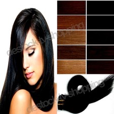 EXTENSIONS DE CHEVEUX A CLIP 100% NATUREL RÉMY HAIR 46 CM ,8 BANDES, 18 CLIPS