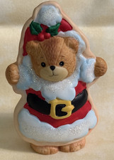 Enesco Lucy and Me Lucy Rigg Bear as Santa Christmas Glittered cookie 1993