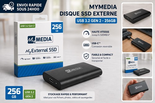 Ssd externe mymedia 256go - ssd,