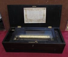 rare beautiful old large 10-air cylinder music box 1887 works